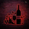 Custom Wine Metal Sign With Led Lights, Wine Decor, Dining Decor, Wine Lover, Metal Wall Decor, Wall Hanging, Metal Wall Art