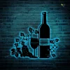 Custom Wine Metal Sign With Led Lights, Wine Decor, Dining Decor, Wine Lover, Metal Wall Decor, Wall Hanging, Metal Wall Art