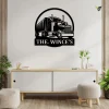 Custom Semi Truck Metal Sign With Led Lights, Semi Truck Monogram - Custom Monogram - Metal Wall Art