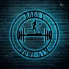 Personalized Gym Name Metal Sign With Led Lights - Cross Fit Sign - Custom Muscle Name Sign - Metal Wall Art, Outdoor Gym Sign