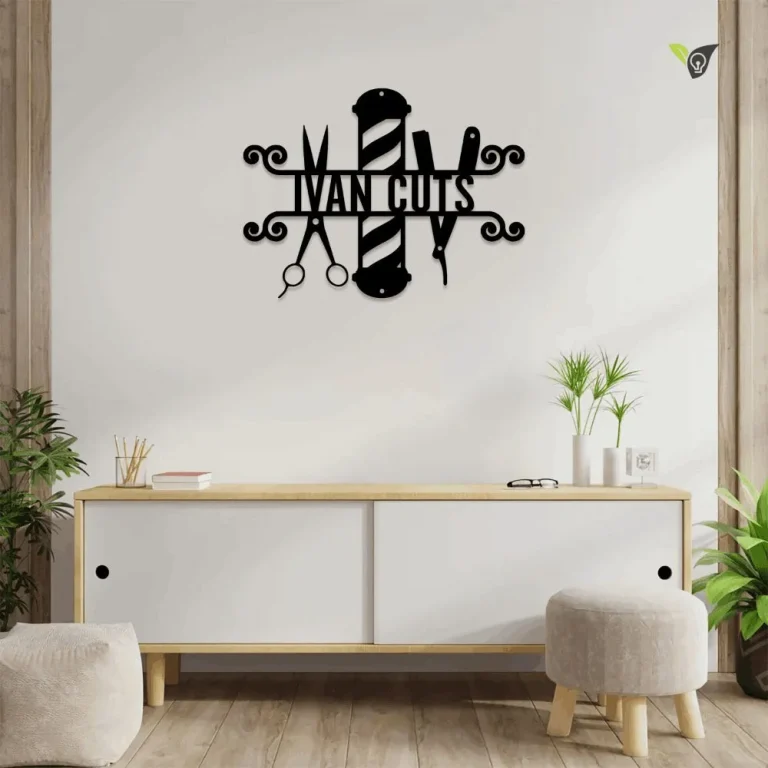 Custom Barber Shop Metal Sign With Led Lights, Personalized Barber Sign, Hairstylist Sign, Hairdresser Barber Decor, Gift For Barber