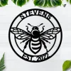 Metal Bee Sign, Honey Bee Family Name Established Sign, Beekeeper Gifts, Honey Bee Personalized Gift, Bee Decor Farmhous