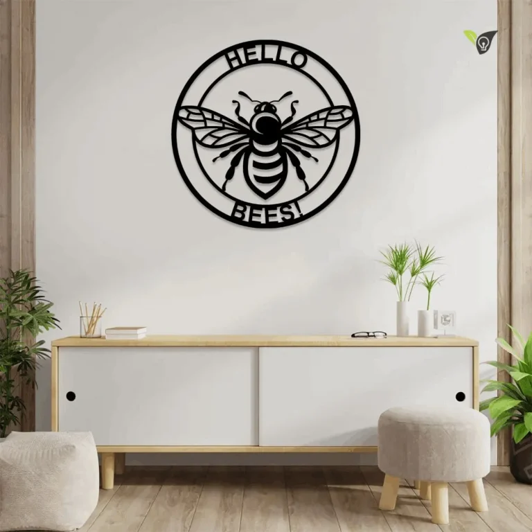Metal Bee Sign Metal Bee Sign With Led Light, Honey Bee Family Name Established Sign ...