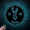 Deer Antler Metal Name Sign With Led Lights, Established Family Sign Metal-personalized Deer Sign, Custom Deer Sign