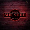 She Shed Personalized Outdoor Metal Wall Art With Led Light, Established Date Sign, Gift For Her, She Shed, Mom Cave