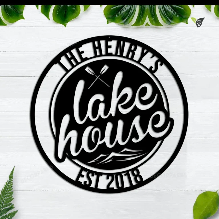 Personalized Family Lake House With Established Date Metal Sign, Lake House Decor, Personalized Lake House Sign, Lake Life Sign, Metal Decor