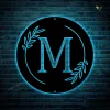 Personalized Classic Initial Metal Sign With Led Lights, Letters Monogram Metal Wall Art For Living Room, Personalized Family Name Metal Sign