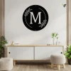 Personalized Classic Initial Metal Sign With Led Lights, Letters Monogram Metal Wall Art For Living Room, Personalized Family Name Metal Sign