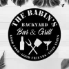 Backyard Bar And Grill Custom Metal Sign, Personalized Bar Sign, Whiskey Sign, Metal Family Name Sign, Pub Sign, Pub Wall Decor, Irish Pub