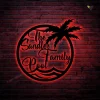 Personalized Family Pool Metal Art With Led Lights, Pool Palm Tree Sign, Tree House Sign, Last Name Sign, Family Name Sign