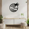 Personalized Family Pool Metal Art With Led Lights, Pool Palm Tree Sign, Tree House Sign, Last Name Sign, Family Name Sign