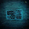 Us Flag Navy Ships Metal Wall Art, Navy Ships American Flag Metal Sign With Led Lights, Cut Metal Sign With Led Lights Wall Decor