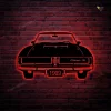 1969 Dodge Charger Rt Wall Art Metal Sign With Led Lights, Cut Metal Sign With Led Lights Wall Decor