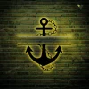 Laser Cut Metal Anchor Monogram Metal Art With Led Lights, Contemporary Anchor Monogram Design, Anchor Wall Art, Family Monogram