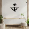 Laser Cut Metal Anchor Monogram Metal Art With Led Lights, Contemporary Anchor Monogram Design, Anchor Wall Art, Family Monogram