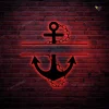 Laser Cut Metal Anchor Monogram Metal Art With Led Lights, Contemporary Anchor Monogram Design, Anchor Wall Art, Family Monogram