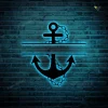 Laser Cut Metal Anchor Monogram Metal Art With Led Lights, Contemporary Anchor Monogram Design, Anchor Wall Art, Family Monogram