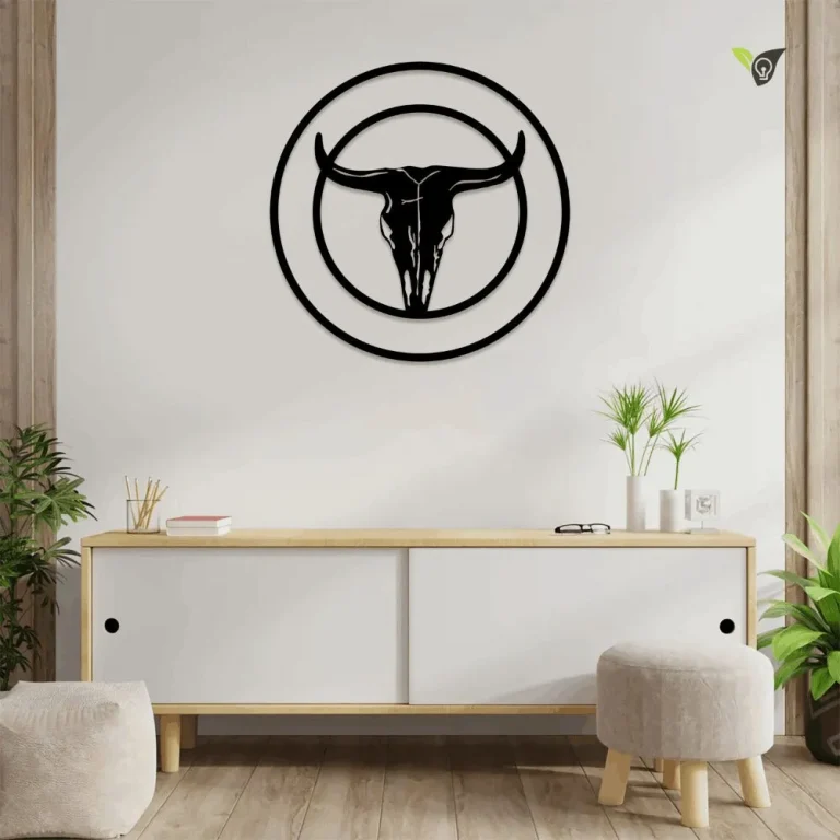 Personalised Cow Skull Metal Sign With Led Lights, Smokehouse Personalised Laser Cut Sign, Laser Cut Metal Smokehouse Sign
