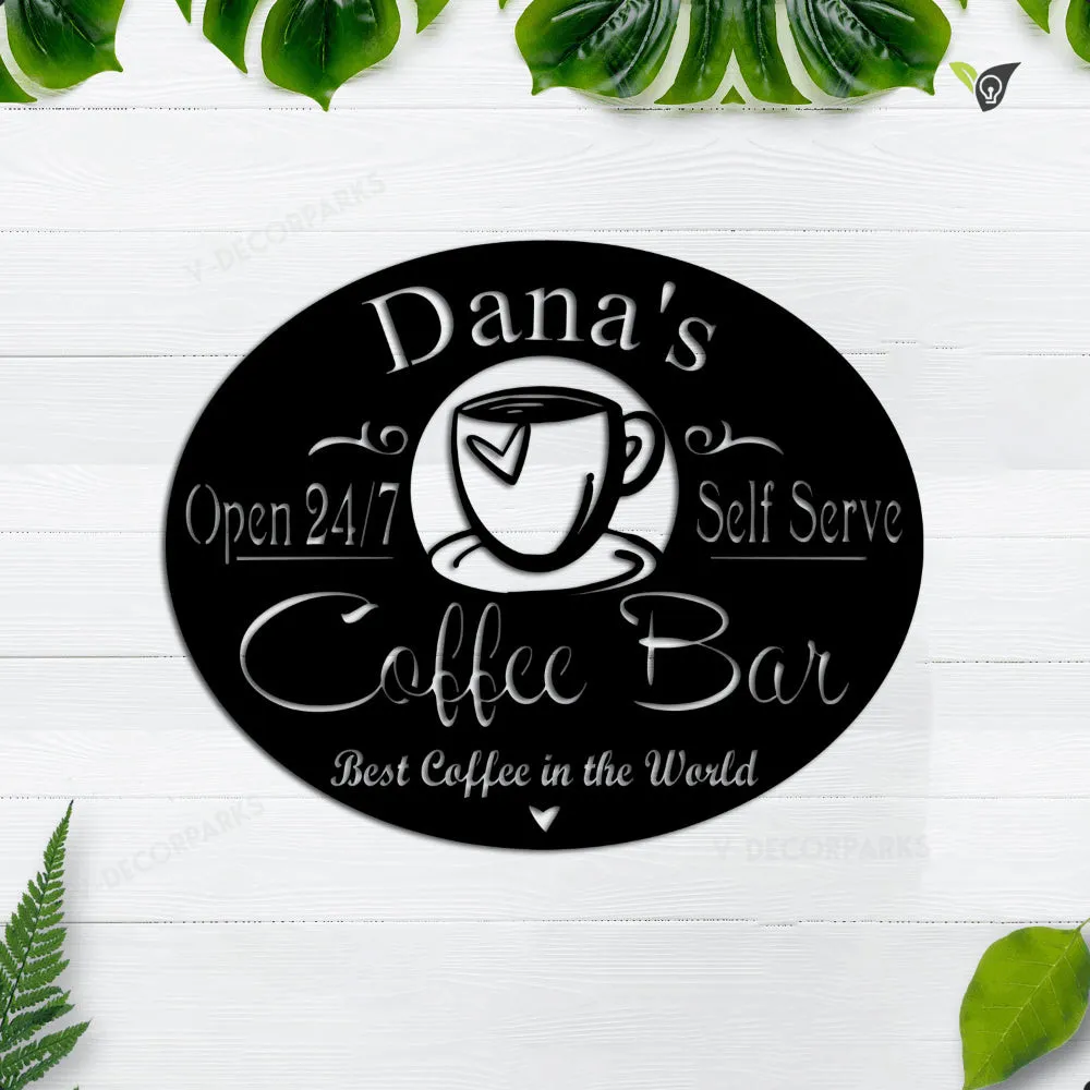GCMSPDZ08308-24ch_coffee-bar.webp Personalized Coffee Bar Sign, Custom Metal Coffee Sign, Coffee Metal Sign
