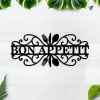 Bon Appetit Metal Sign, Kitchen Wall Decor, Mothers Day Gift, Dining Room Wall Art
