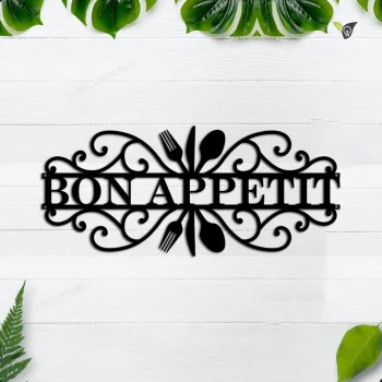 Bon Appetit Metal Sign, Kitchen Wall Decor, Mothers Day Gift, Dining Room Wall Art