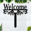 Welcome Yard Stake Metal Sign, Garden Stake, Garden Art, Metal Yard Art, Outdoor Sign, Metal Garden Sign, Metal Yard Sign