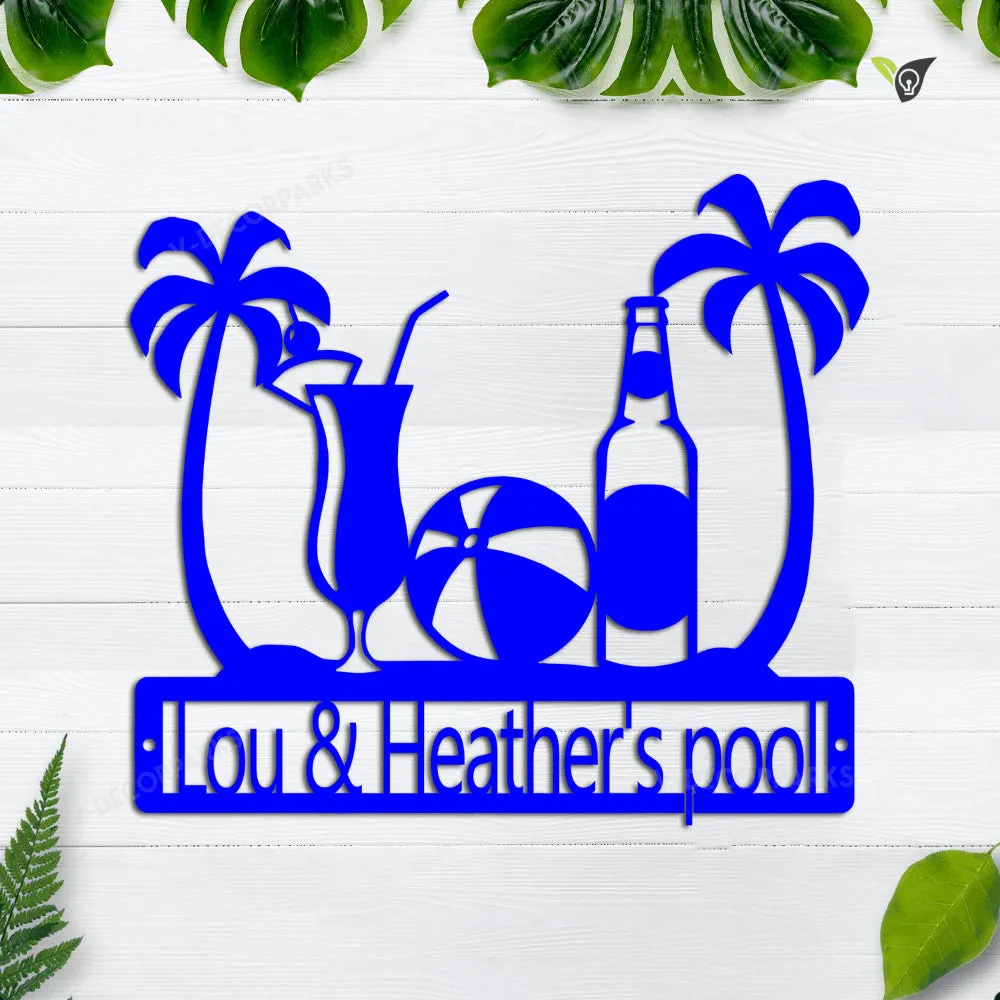 GCMSPDZ11472-16641-dua-18inch.webp Custom Pool And Beach Sign With Drinks, Monogram Sign, Bar Sign, Beach Sign, Beach House Sign, Beach Sign, Fathers Day, Pool Sign