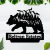Custom Forest Mountain Bear Metal Wall Art, Personalized Bear Name Sign Decoration For Room, Bear Home Decor, Custom Bear, Bear Animal Lover