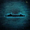 Uss Camden Aoe-2 Navy Ship Metal Art, Custom Us Navy Ship Cut Metal Sign With Led Lights, Gift For Navy Veteran, Navy Ships Silhouette Metal Art