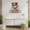 Personalized English Bulldog Metal Sign With Led Lights Art V2, Custom English Bulldog Metal Wall Art