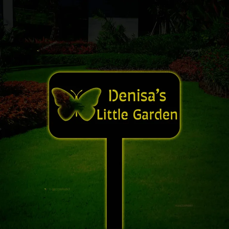 Custom Garden Sign, Garden Sign With Led Lights, Personalized Garden Sign, Garden, Garden Stake, Garden Art, Metal Yard Art