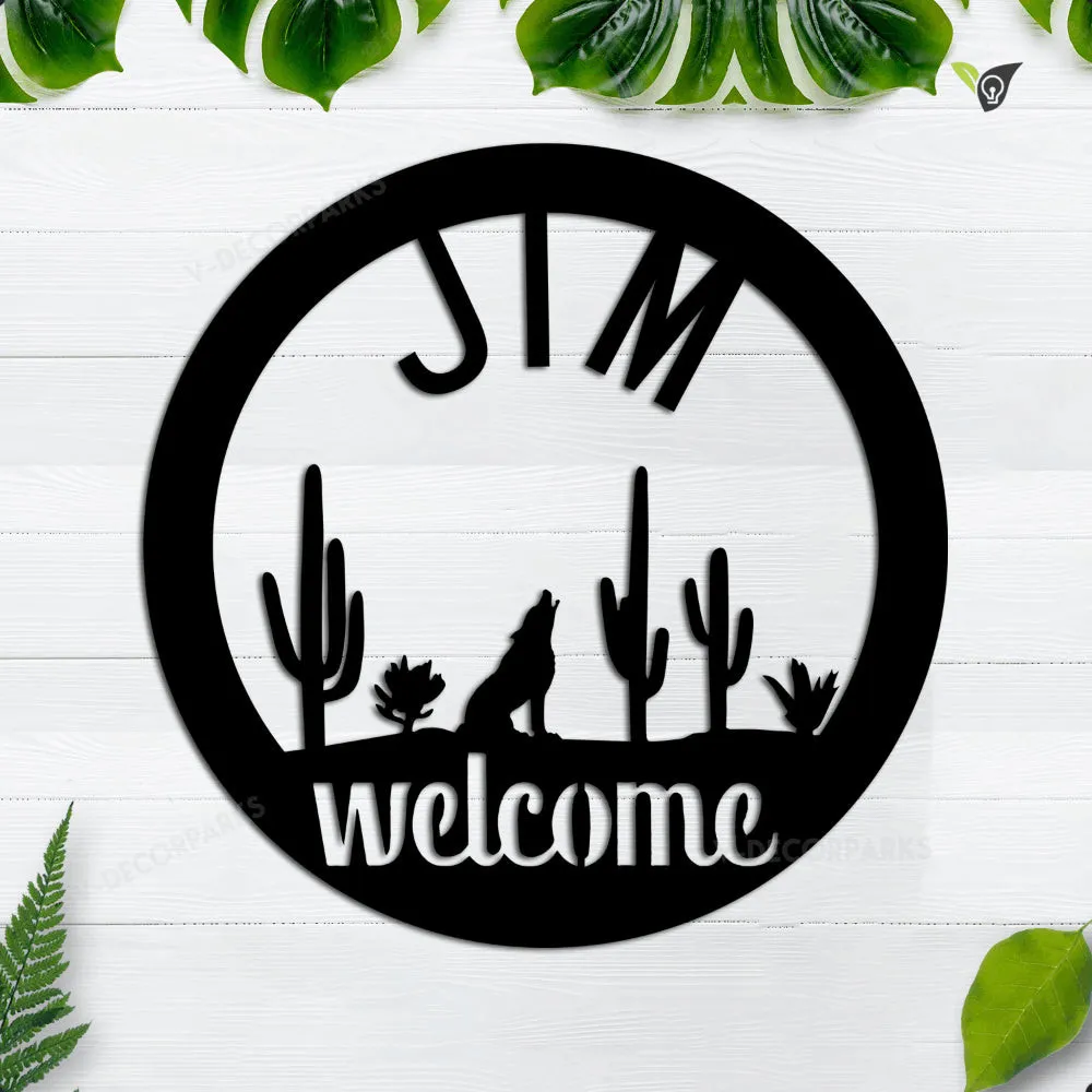 GCMSPDZ16243-1961-xuongrong-12inch.webp Southwestern Welcome Sign, Custom Welcome Sign, Cactus Welcome Sign, Desert Scene, Cactus, Saguaro