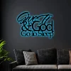 Give It To God Metal Led Lights Sign, Give It To God Cut Metal Sign, Christian Bedroom Wall Art