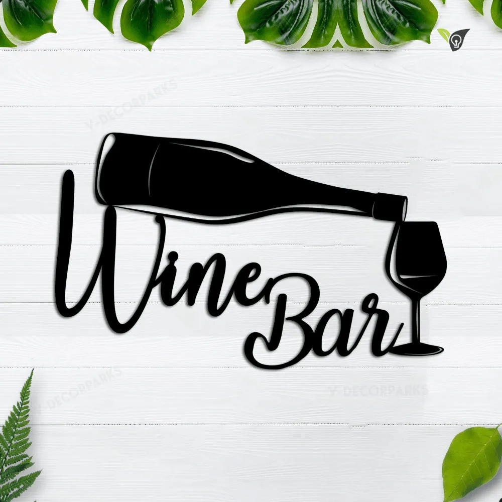 GCMSPDZ8575-3990-24inch.webp Customized Bottle And Glass Wine Metal Bar Art, Steel Wall Hanging For Pub