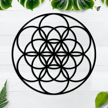 Mandala Yoga Metal Sign, Meditation Studio Wall Art, Mother's Day Gift