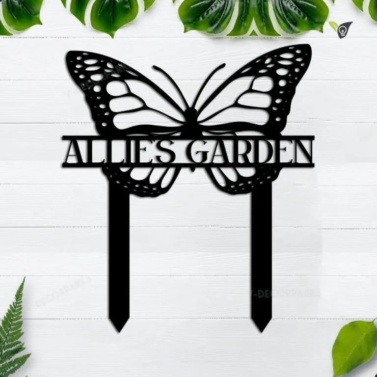 Personalized Butterfly Metal Garden Sign, Garden Stake, Home Decor, Wedding Art Gift For Her