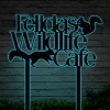 Custom Squirrel Wildlife Cafe Metal Garden Stakes With Led Lights, Yard Sign Decor For Wildlife Lovers