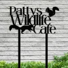 Custom Squirrel Wildlife Cafe Metal Garden Stakes With Led Lights, Yard Sign Decor For Wildlife Lovers