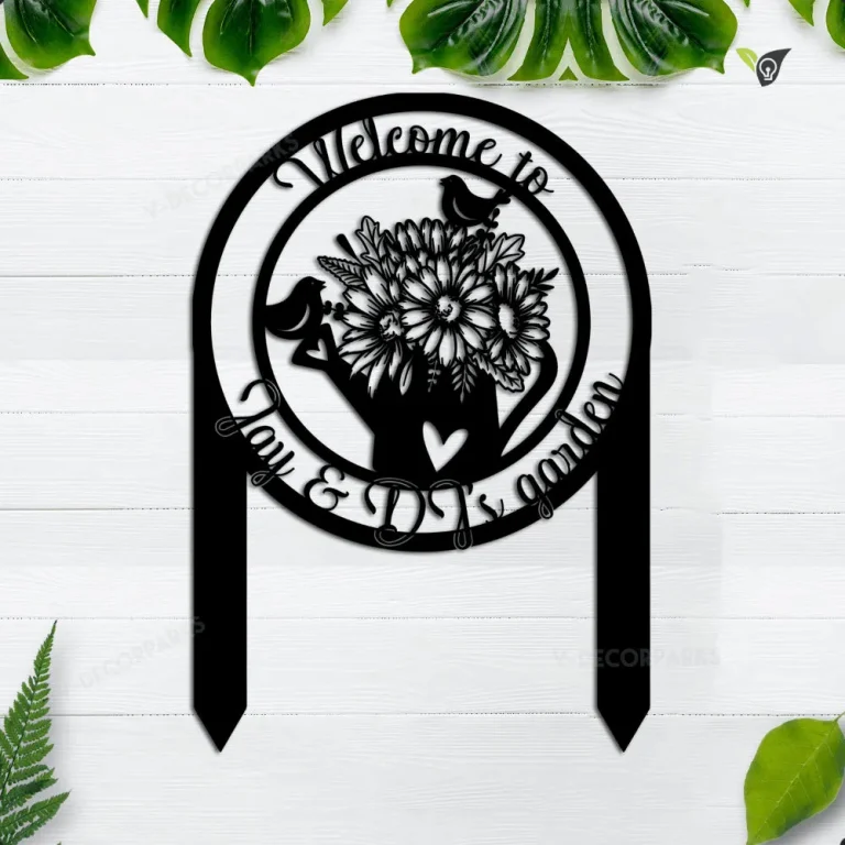 Personalized Metal Garden Sign, Custom Outdoor Garden Stake