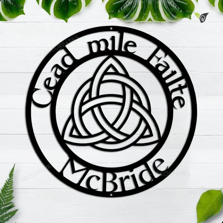 Trinity Cead Mile Failte Irish Celtic Knot Custom Metal Sign, Creative Wall Art Decor, Various Sizes