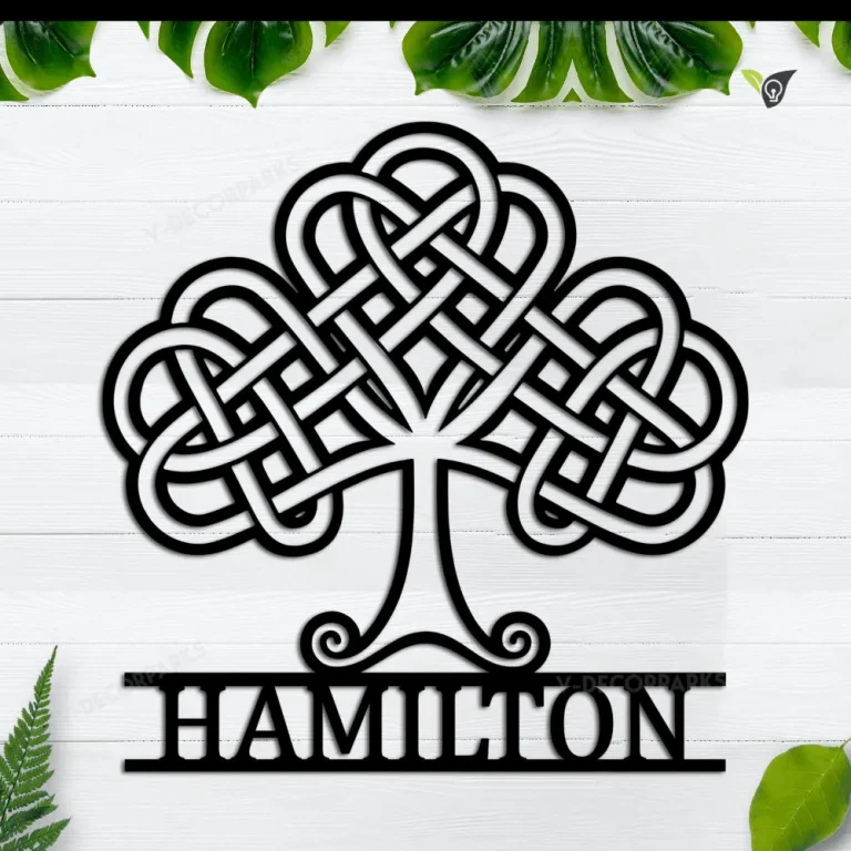 Personalized Tree Of Life Irish Celtic Knot Metal Sign