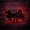 Personalized Motorcycle Garage Metal Art With Led Lights, Man Cave Decoration