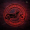 Custom Motorcycle Garage Metal Art With Led Light, Workshop Steel Wall Decor