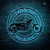 Custom Motorcycle Garage Metal Art With Led Light, Workshop Steel Wall Decor