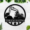 Personalized Excavator Metal Wall Art, Custom Excavator Metal Sign, Excavator Custom Art Home Decor, Excavator Wall Art