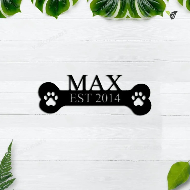 Personalized Metal Wall Art For Dog, Custom Metal Dog Name Signs, Pet Name Sign, Gift For Dog Lovers, Custom Gift For Dog Lovers