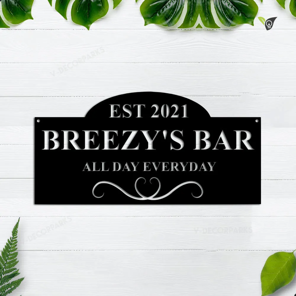 GPA6777518719160-24ch-15015-1.webp Custom Bar Sign. Bar Metal Sign, Metal Art, Bar Decor, Custom Decor, Restaurant Lounge Decor, Outdoor Art, Kitchen Decor, Metal Sign, Name