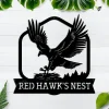 Custom Hawk's Nest Monogram Metal Sign, Metal Art Wall Hanging, Housewarming Gift