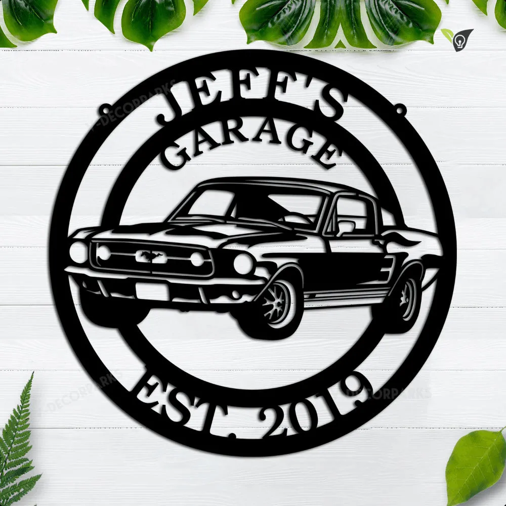 GPA6819816341688-14ch-12414_OTO-2-MAU-1.webp Personalized Metal Name Garage Sign, Custom Plaque Wall Art, Housewarming Est Year Man Cave Dad's Gift, Mechanic Workshop