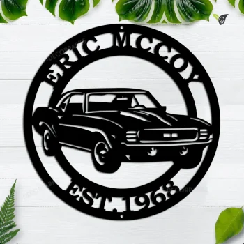 Personalized Name Garage Metal Sign, Custom Plaque Wall Art, Housewarming Est Year, Man Cave, Dad's Gift, Mechanic Workshop Car Pickup